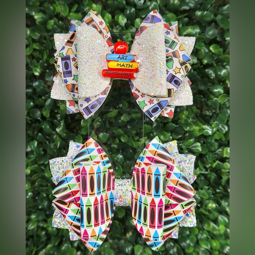 Colorful Glitter Hair Bows